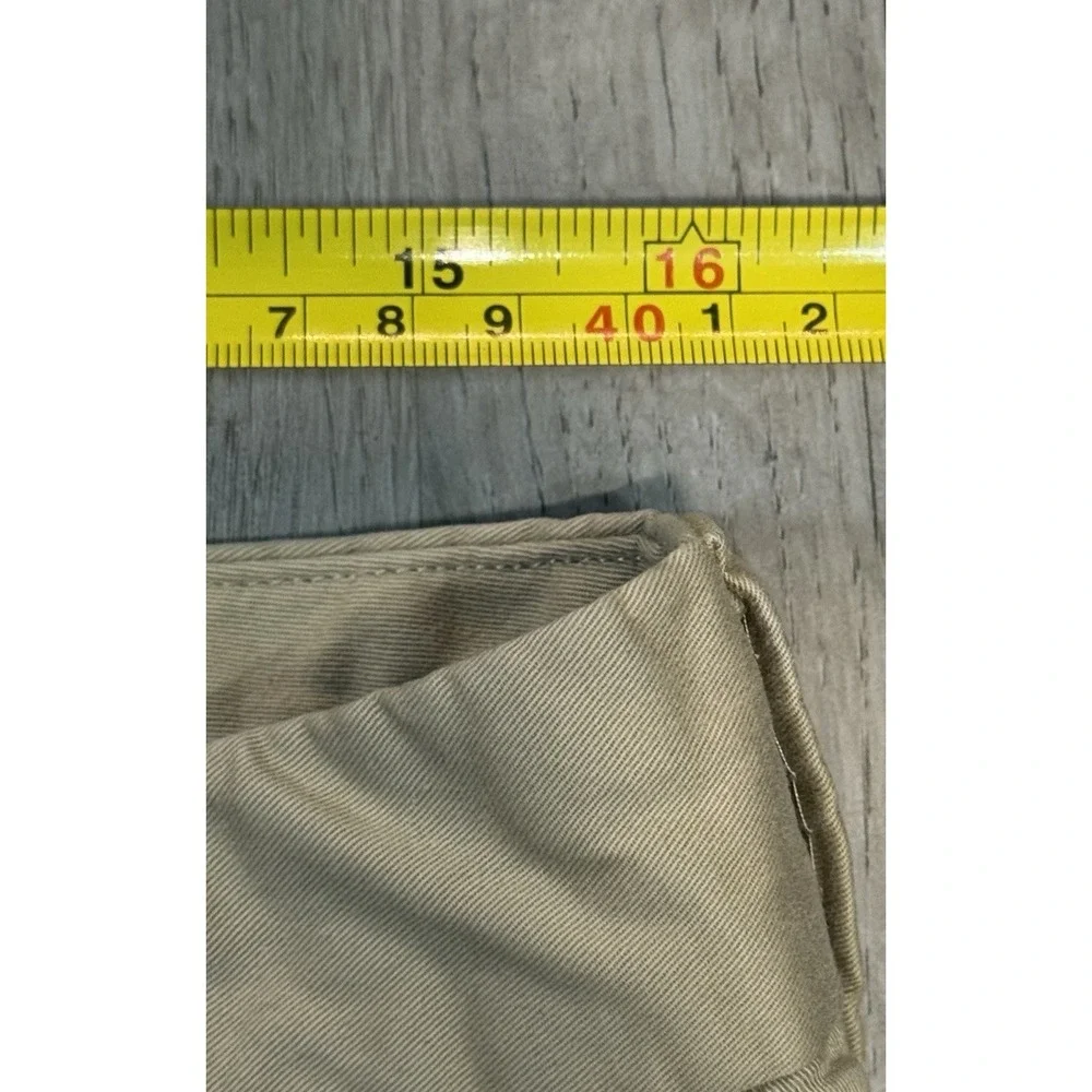 Charleston Khakis Pants Mens 35x30 Beige Tan Seersucker Chino Trouser Flat Front